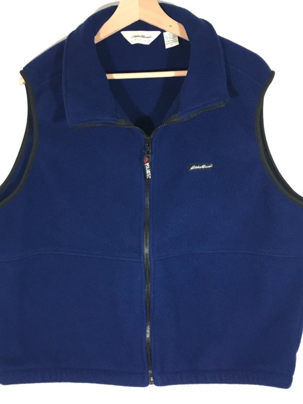 Eddie Bauer Men's Large Blue Full Zip Sleeveless Polartec Vest Jacket
